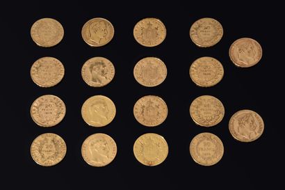 18 pieces of 20 francs gold, 19th century
Gross...