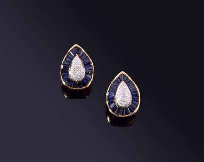 Pair of yellow gold (750‰) 