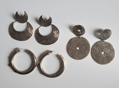 Pair of GAS silver creole earrings (pierced)
Two...