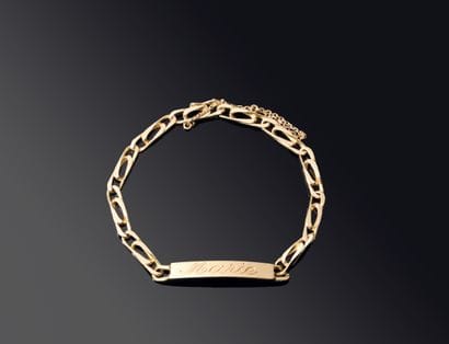 FLAT gourmette BRACELET in yellow gold (750‰)...