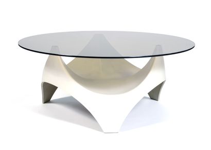 Table basse, vers 1970
Plastique blanc et...