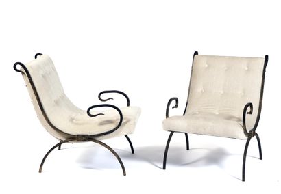 René PROU (1889-1947)
Deux fauteuils à dossier...