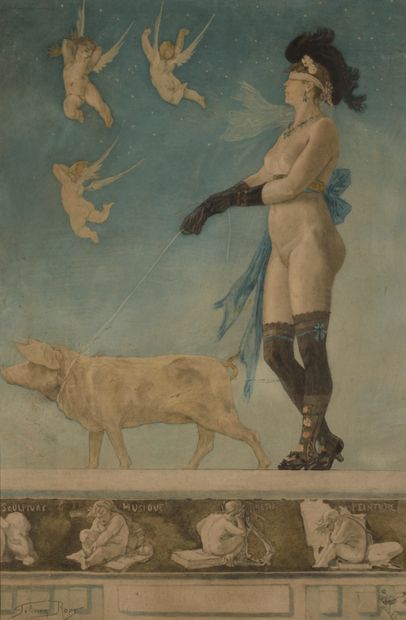 Félicien ROPS (1833-1898)
Pornokrates
Gravure...