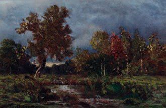 LEROUX CHARLES 1814-1895
Mare en forêt de...