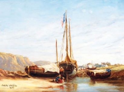 NOEL JULES 1810-1881
Bateau de pêches, près...
