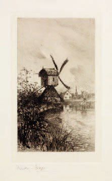 BOGGS FRANK 1855-1926
Moulin à Zaandam Eau-forte...