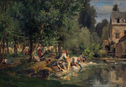 VERON ALEXANDRE RENÉ 1826-1897
Les lavandières...