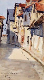 BOGGS FRANK 1855-1926
Village normand Aquarelle...