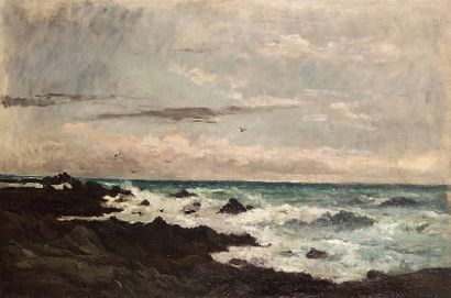 DAUBIGNY KARL 1846-1886
Côtes rocheuses aux...