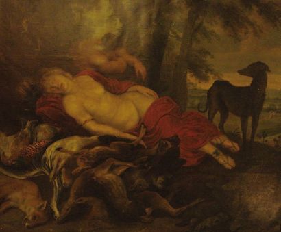 ECOLE FRANÇAISE DU XIXe, D'APRÈS RUBENS
Repos...