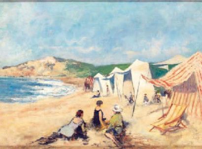 ECOLE FRANÇAISE XIXe - XXe
Plage en Normandie...