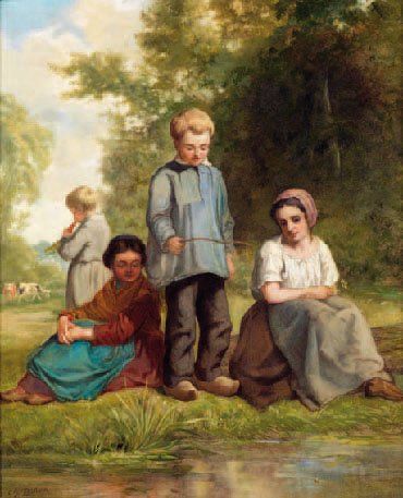 BILLOIN CHARLES 1813-1869
La partie de pêche...