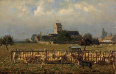 KNYFF ALFRED DE 1819-1885
Le parc aux moutons...