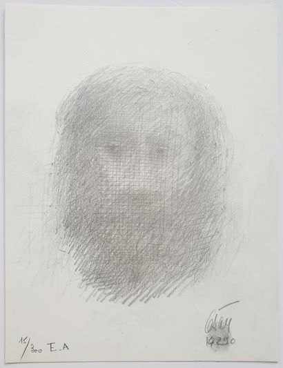 César BALDACCINI dit CÉSAR (1921 - 1998)
Autoportrait,...