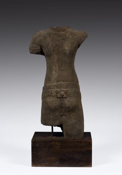 Torso of male deity
Khmer Empire, Bayon style,...