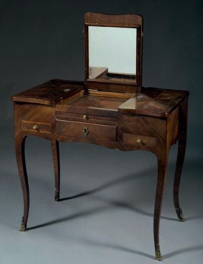Coiffeuse en placage de palissandre, replacage...