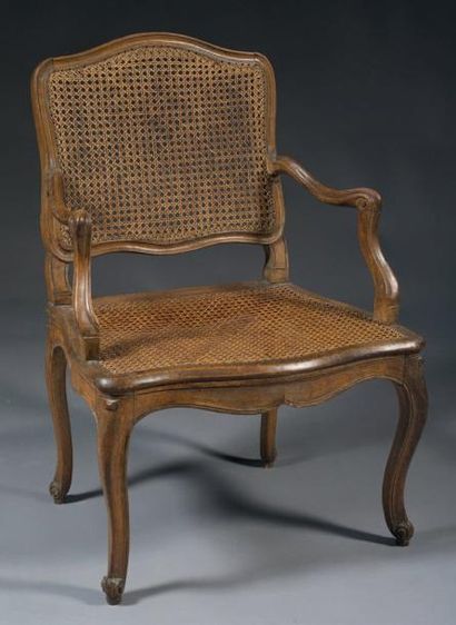 Fauteuil de bureau dossier plat en bois naturel...