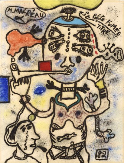 Michel MACRÉAU (1935 - 1995) 
La petite fumée,...