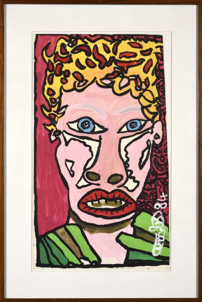 Robert COMBAS (born 1957)
Portrait de femme,...