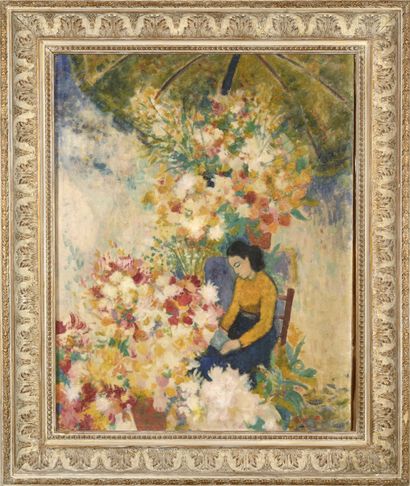 Angel ZARRAGA (1886 - 1946) 
Woman with flowers...