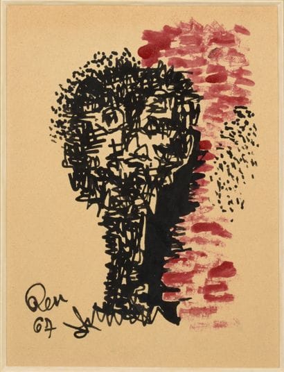 Henri REN (b. 1930) 
Face, 1967
Felt pen...