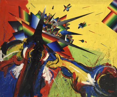 Georges DUSSAU (b. 1947) 
Abstract composition,...