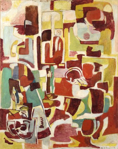 Marie RAYMOND (1908 - 1988) 
Abstract composition
Oil...