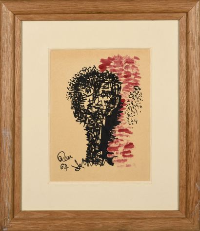 Henri REN (b. 1930) 
Face, 1967
Felt pen...
