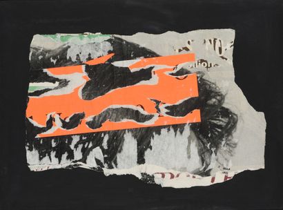 Raymond HAINS (1926 - 2005) 
Abstract composition,...