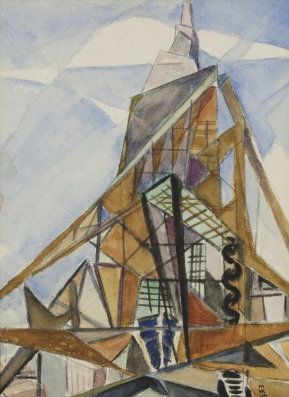 MBK	
Composition constructiviste,1950
Aquarelle...