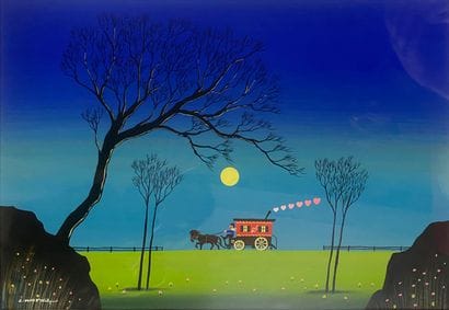 L WATTIER
L WATTIEZ
La roulotte 
Gouache...