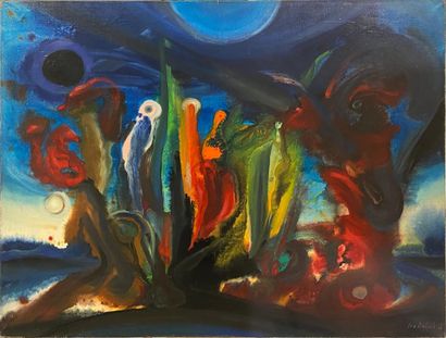 Jos DECOCK (1934-2010)
Combat nocturne
Huile...