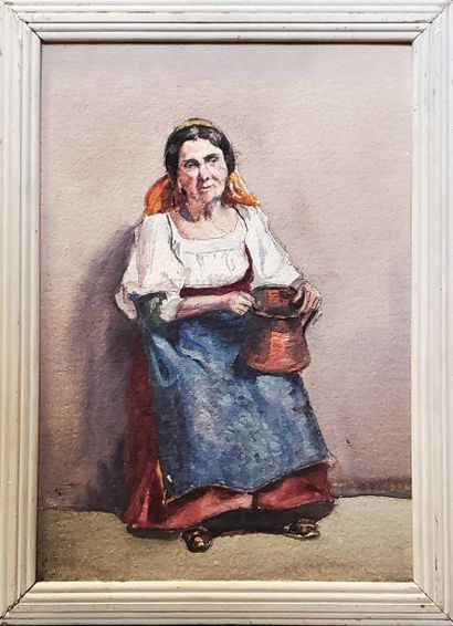 XXe
Portrait de vieille femme au fichu
Huile...
