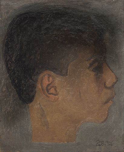 E. BERMAN (Eugène BERMAN, 1899-1972 ?) 
Visage,...