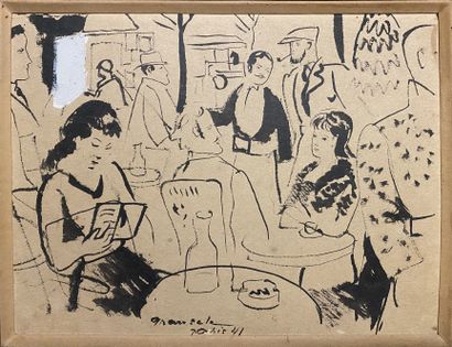 Emilio GRAU-SALA (1911-1975) 
La terrasse,...