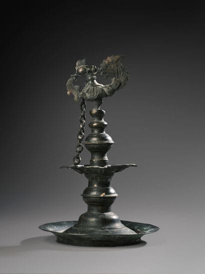 Bird lamp
Southern India circa 19°-20° century
Copper...