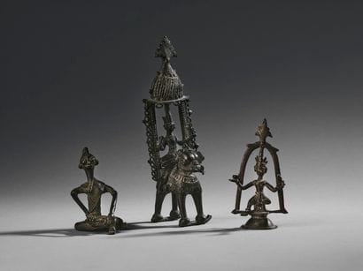 Lot of three deities 
India, Chhattisgarh...
