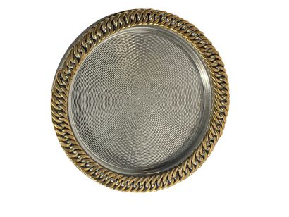 Bottle holder in silver-plated metal with...