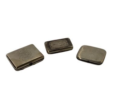 Three silver and silver-plated metal cigarette-boxes,...