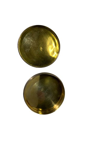 Four silver or silver-plated metal pill or...