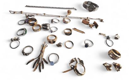 Metal jewelry and watches including rings...
