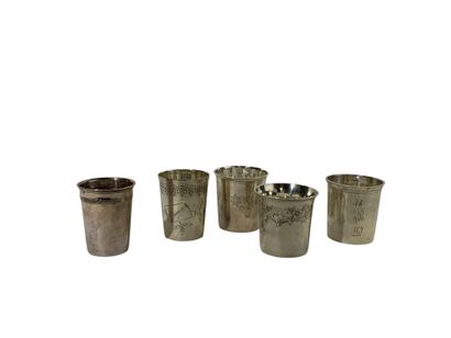 Set of two silver-plated metal kettledrums...