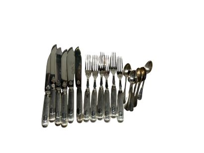 Part of a table set including: six forks,...