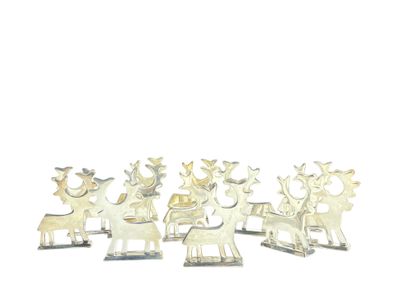 Set of silver-plated knife and menu holders...