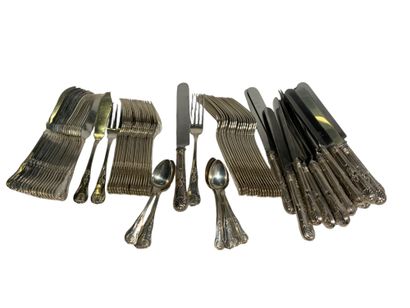 Silver-plated metal set with palmettes decoration...