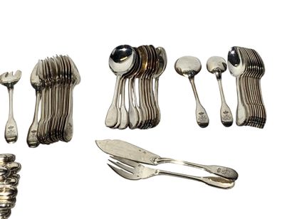 Part of a Minerve hallmarked silver cutlery...