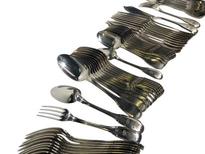 Part of a Minerve hallmarked silver cutlery...