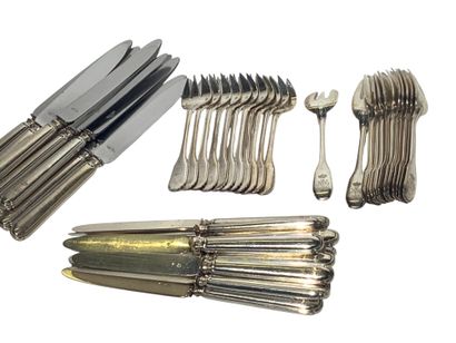 Part of a Minerve hallmarked silver cutlery...