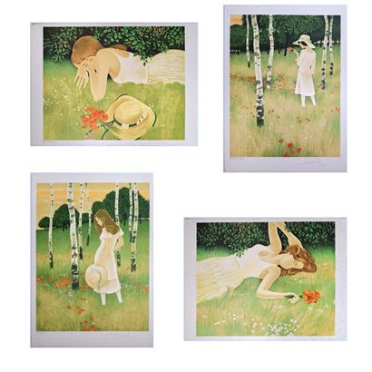 Yves GANNE (b. 1931)
Set of four color lithographs...
