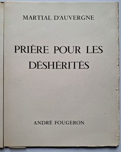 André FOUGERON (1913-1998)
Martial d'AUVERGNE...